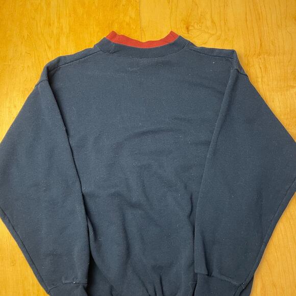 Vintage Grandma Edition Extra Small Solid Blue Long Sleeve Crewneck Sweater - Picture 9 of 9